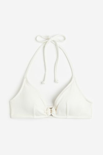 Wattiertes Triangel-Bikinitop Weiß, Bikini-Oberteil in Größe 40. Farbe: - H&M - Modalova