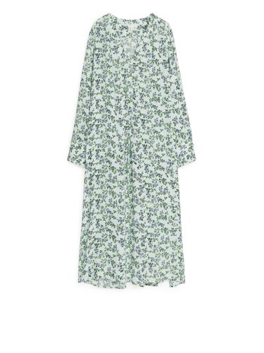 Bedrucktes, mittellanges Kleid Hellgrün/Blumen, Alltagskleider in Größe 42. Farbe: - Arket - Modalova