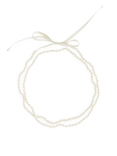 Perlenhalskette mit Satinband Weiß, Halsketten in Größe Onesize. Farbe: - Arket - Modalova