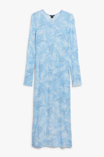 Langes weiches Bodycon-Kleid Hellblaue Wasserwirbel, Alltagskleider in Größe L. Farbe: - Monki - Modalova