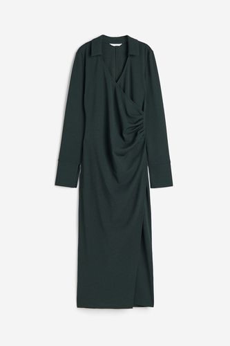 Wickelkleid aus Jersey Dunkelgrün, Alltagskleider in Größe XS. Farbe: - H&M - Modalova