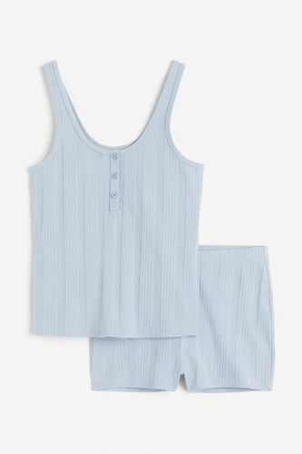Schlaftop und Shorts aus Baumwolle Hellblau, Pyjama-Sets in Größe L. Farbe: - H&M - Modalova