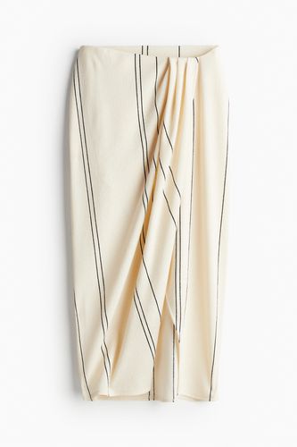 Wickelrock aus strukturiertem Strick Cremefarben/Gestreift, Röcke in Größe XL. Farbe: - H&M - Modalova