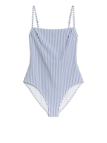 Badeanzug aus Seersucker Blau/Weiß, Badeanzüge in Größe 44. Farbe: - Arket - Modalova