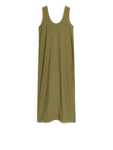 Langes Crinkle-Kleid Khaki, Alltagskleider in Größe M. Farbe: - Arket - Modalova