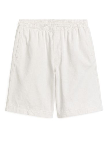 Shorts mit Kordelzug aus Baumwoll-Leinen-Mischung Cremeweiß in Größe 48. Farbe: - Arket - Modalova