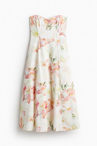 Bandeau-Kleid aus Leinenmix Weiß/Geblümt, Alltagskleider in Größe 38. Farbe: - H&M - Modalova