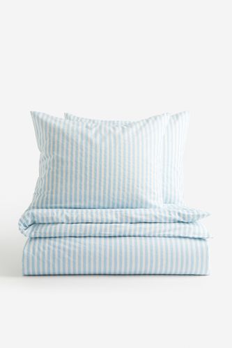 Baumwollbettwäsche für Doppel- und Kingsize-Betten Hellblau/Gestreift in Größe 240x220 50x60 cm. Farbe: - H&m Home - Modalova