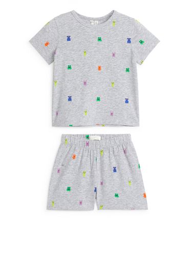 Zweiteiliger kurzer Pyjama aus Jersey Graumeliert, Pyjamas in Größe 86/92. Farbe: - Arket - Modalova