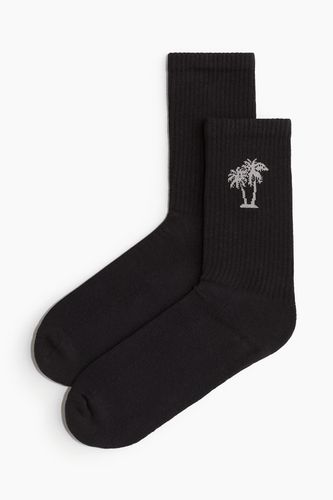 Socken Schwarz/Palmen in Größe 40/42. Farbe: - H&M - Modalova