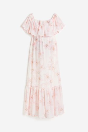MAMA Off-Shoulder-Kleid mit Volants Cremefarben/Rosa geblümt, Kleider in Größe M. Farbe: - H&M - Modalova