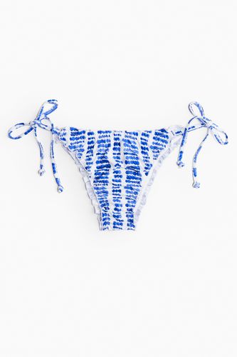 Bikinihose Brazilian zum Binden Weiß/Blau gemustert, Bikini-Unterteil in Größe 38. Farbe: - H&M - Modalova