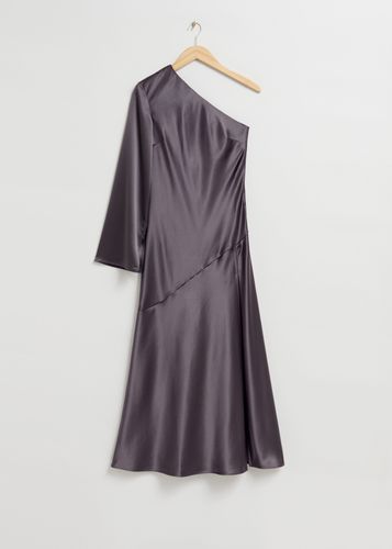 Asymmetrisches schulterfreies Kleid Dunkelviolett, Party kleider in Größe 32. Farbe: - & Other Stories - Modalova