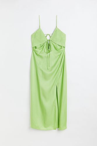 Cut-out-Kleid mit V-Neck Limegrün, Alltagskleider in Größe XS. Farbe: - H&M - Modalova