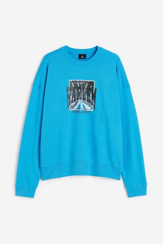 Sweatshirt mit Print Relaxed Fit Blau/Harlem, Sweatshirts in Größe XS. Farbe: - H&M - Modalova