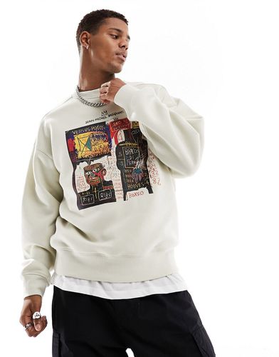Cotton On - Basquiat - Felpa comoda écru con stampa artistica - Cotton:On - Modalova