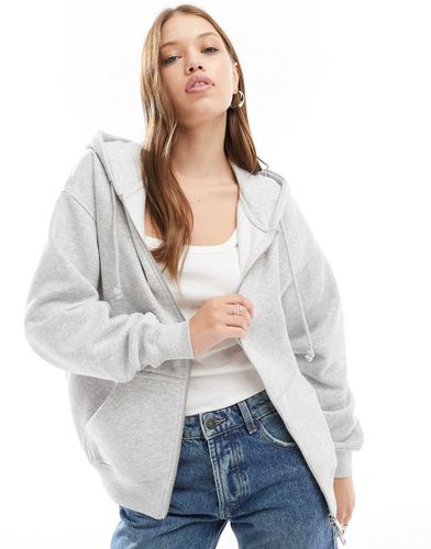 Cotton On - Felpa squadrata grigia con cappuccio e zip - Cotton:On - Modalova