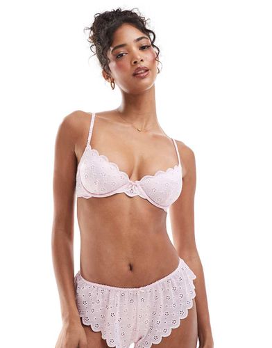 Cotton On - Reggiseno con ferretto in pizzo color fiaba francese in coordinato - Cotton:On - Modalova