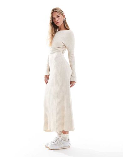 Robe longue en maille - Avoine chiné - Cotton On - Modalova