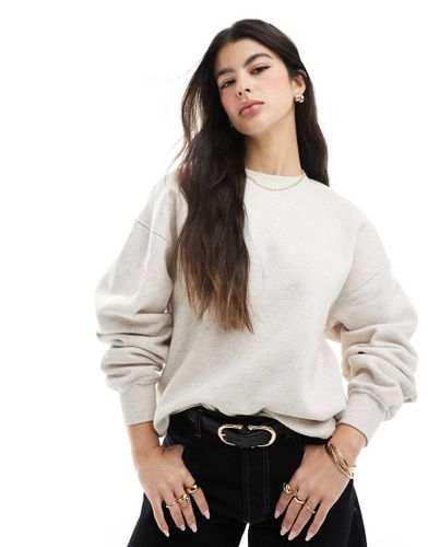 Sweat ras de cou classique en polaire - Grège chiné - Cotton On - Modalova