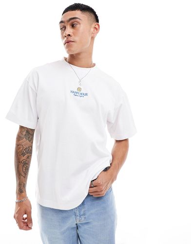 T-shirt vestibilità comoda squadrata con stampa Happy Hour con sole - Cotton:On - Modalova