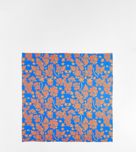 Foulard da bagno blu con stampa di fiori di ibisco - Collusion - Modalova