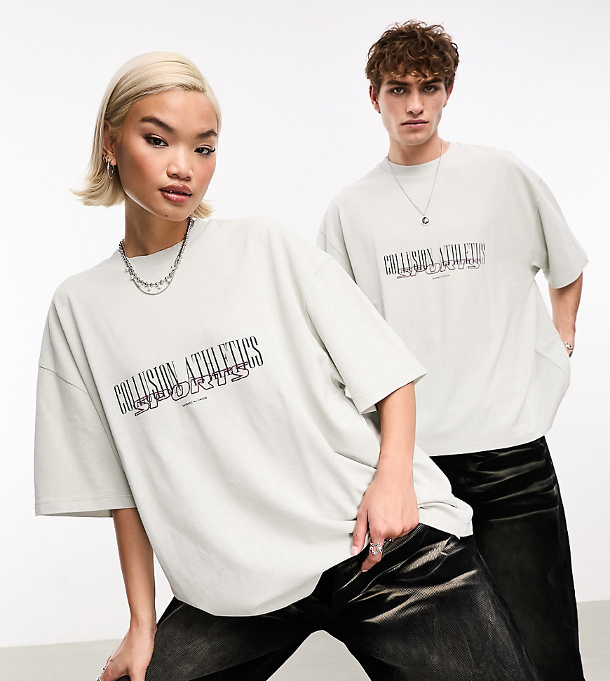 Unisex - T-shirt bianca stile college - Collusion - Modalova
