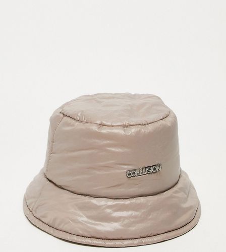 Unisex - Cappello da pescatore imbottito grigio chiaro con logo - Collusion - Modalova