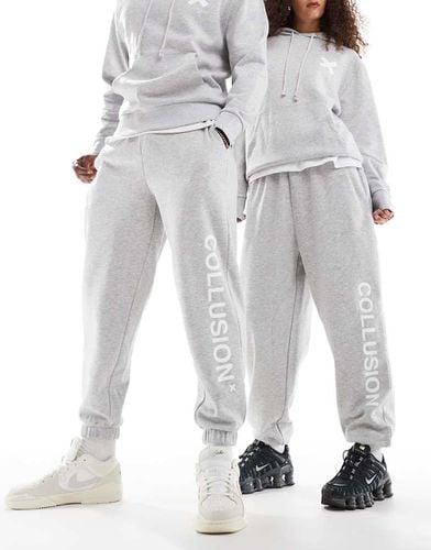 Unisex - Joggers mélange con logo in coordinato - Collusion - Modalova