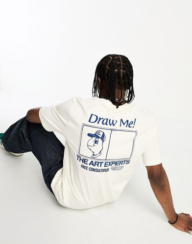 T-shirt a maniche corte sporco con stampa "Art School" sul petto e sul retro - Coney Island Picnic - Modalova