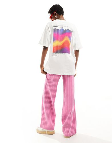 Colourful Sound Waves - T-shirt bianca con stampa - Converse - Modalova