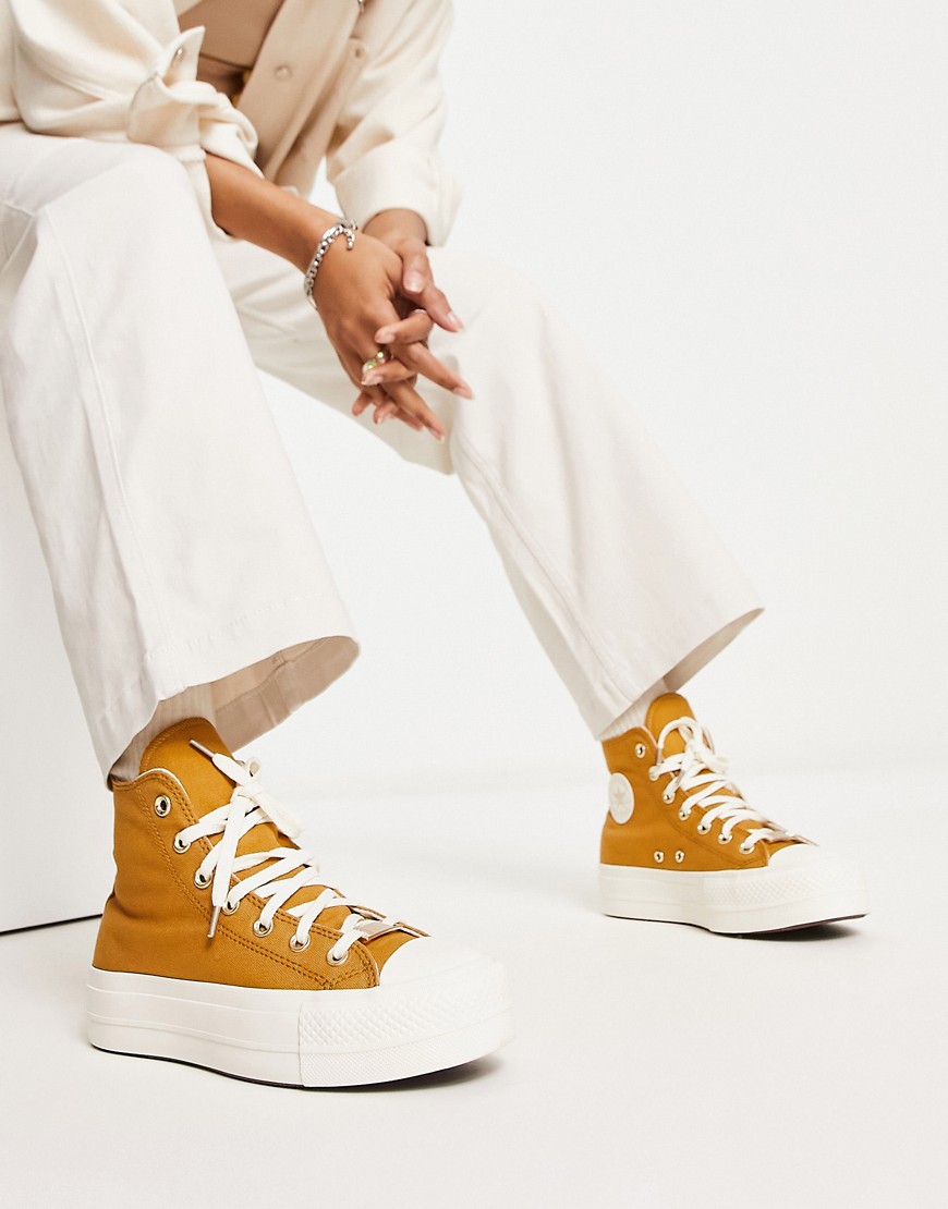 Chuck Taylor All Star Lift Hi - Sneakers alte oro con suola platform - Converse - Modalova