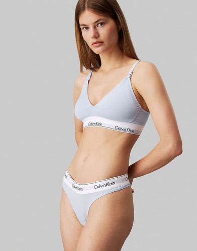 Maternity - Modern Cotton - Brassière a triangolo azzurra con fodera leggera e fettuccia con logo - Calvin Klein - Modalova