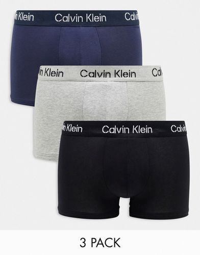Confezione da 3 paia di boxer aderenti blu, neri e grigi - Calvin Klein - Modalova