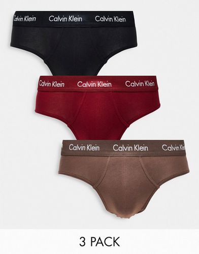 Confezione da 3 slip sgambati marroni, neri e rossi - Calvin Klein - Modalova