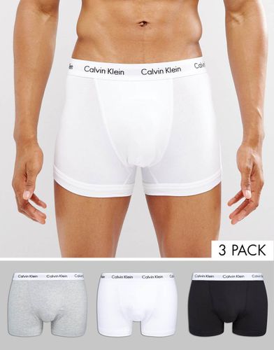 Cotton Stretch - Confezione da 3 paia di boxer aderenti neri, bianchi e grigi - Calvin Klein - Modalova