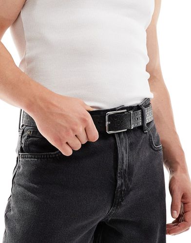Jeans - Cintura in pelle nera da 35 cm con logo a monogramma - Calvin Klein - Modalova