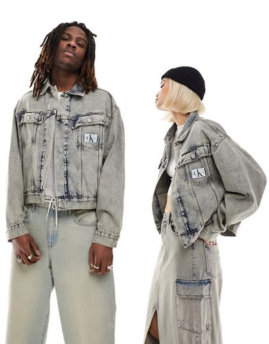 Giacca di jeans squadrata unisex lavaggio medio in coordinato - Calvin Klein Jeans - Modalova