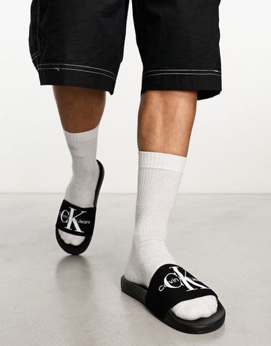 Sliders nere con monogramma - Calvin Klein Jeans - Modalova