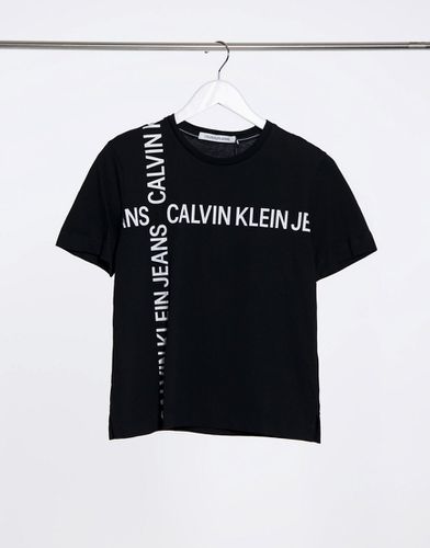 T-shirt nera con logo - Calvin Klein Jeans - Modalova