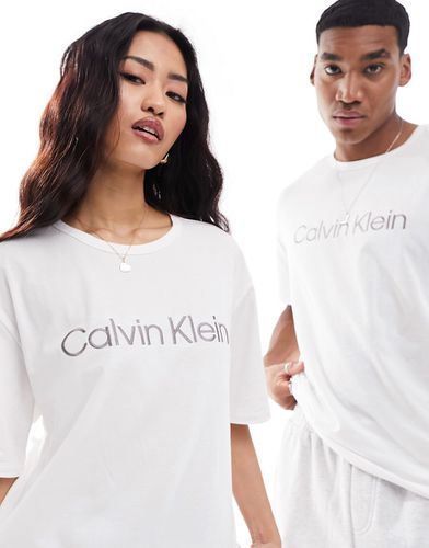 Pure Cotton - T-shirt del pigiama bianca in cotone - Calvin Klein - Modalova