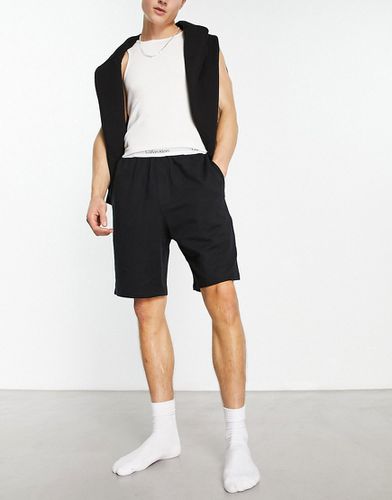 Pantaloncini da casa neri con fascia in vita con logo - Calvin Klein - Modalova