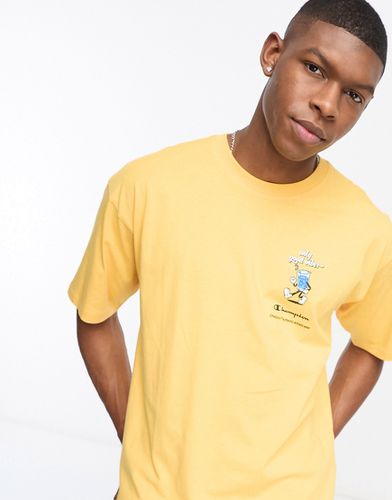 Rochester - T-shirt gialla con grafica "Good Vibes" stampata - Champion - Modalova