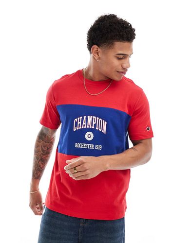 Rochester - T-shirt stile college colorblock blu navy e rossa - Champion - Modalova