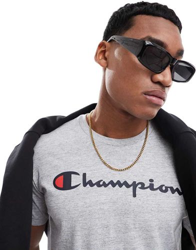 T-shirt grigia con logo sul petto - Champion - Modalova