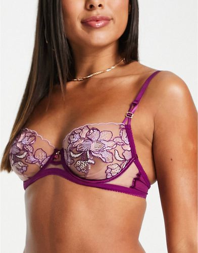 Serenity - Reggiseno a balconcino non imbottito rosa e trasparente con ricamo a fiori - Ann Summers - Modalova