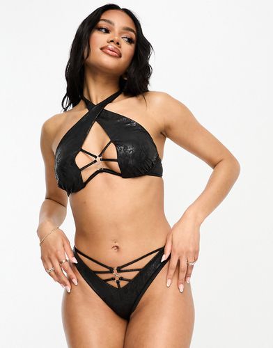 St Lucia - Slip bikini in pelle sintetica nera - Ann Summers - Modalova