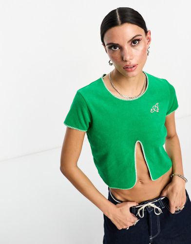 AAPE by A BATHING APE - Crop top in spugna con spacco frontale - AAPE BY A BATHING APE® - Modalova