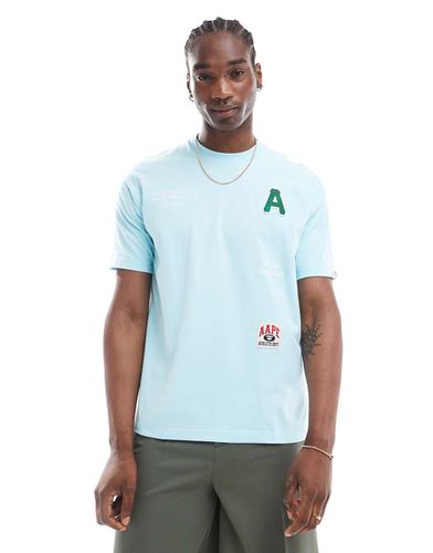 Aape by A Bathing Ape - T-shirt color chiaro con logo stampato - AAPE BY A BATHING APE® - Modalova