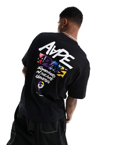 AAPE By A Bathing Ape - T-shirt nera con stampa mimetica riflettente - AAPE BY A BATHING APE® - Modalova